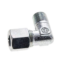 8LL & M10x1 (con) Accesorio de corte acodado de acero zincado con roscas macho 315 bar ISO 8434-1