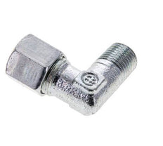 8LL & M10x1 (con) Accesorio de corte acodado de acero zincado con roscas macho 315 bar ISO 8434-1