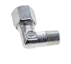 8LL & M10x1 (con) Accesorio de corte acodado de acero zincado con roscas macho 315 bar ISO 8434-1