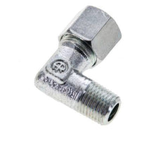 8LL & M10x1 (con) Accesorio de corte acodado de acero zincado con roscas macho 315 bar ISO 8434-1