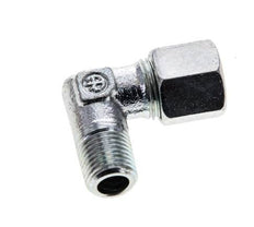 8LL & M10x1 (con) Accesorio de corte acodado de acero zincado con roscas macho 315 bar ISO 8434-1