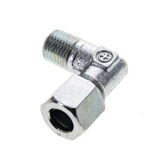 8LL & M10x1 (con) Accesorio de corte acodado de acero zincado con roscas macho 315 bar ISO 8434-1
