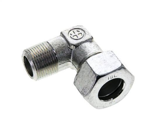 18L y M22x1,5 (con) Codo de acero galvanizado con rosca macho 315 bar ISO 8434-1