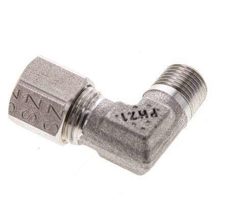 8LL y M10x1 (con) Accesorio de corte en codo de acero inoxidable con rosca macho 100 bar ISO 8434-1