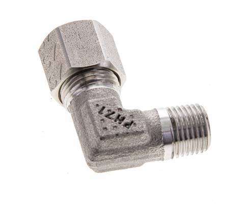 8LL y M10x1 (con) Accesorio de corte en codo de acero inoxidable con rosca macho 100 bar ISO 8434-1