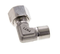 Accesorio de corte en codo de acero inoxidable 12L y M16x1,5 (con) con rosca macho 315 bar ISO 8434-1