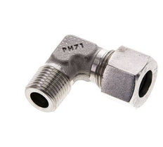 Accesorio de corte en codo de acero inoxidable 12L y M16x1,5 (con) con rosca macho 315 bar ISO 8434-1
