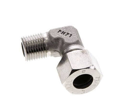 Accesorio de corte en codo de acero inoxidable 12L y M16x1,5 (con) con rosca macho 315 bar ISO 8434-1