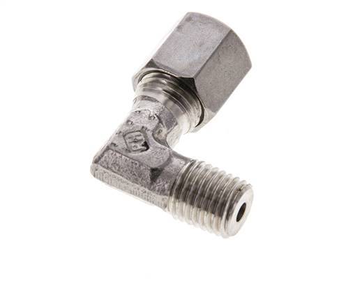 6S y M12x1,5 (con) Accesorio de corte en codo de acero inoxidable con rosca macho 630 bar ISO 8434-1