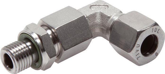 20S y M27x2 Accesorio de corte en codo de acero inoxidable con rosca macho 400 bar Ajustable ISO 8434-1
