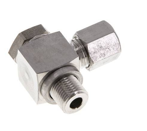Racor giratorio de acero inoxidable 6LL y G1/8'' con rosca macho 100 bar giratorio ISO 8434-1
