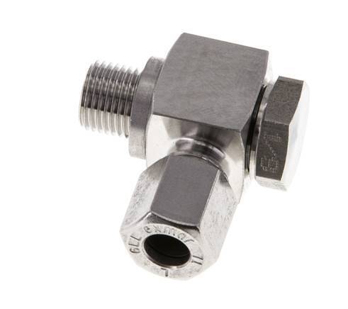 Racor giratorio de acero inoxidable 6LL y G1/8'' con rosca macho 100 bar giratorio ISO 8434-1