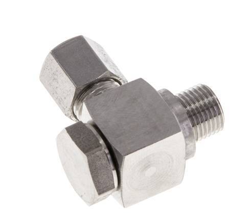 Racor giratorio de acero inoxidable 6LL y G1/8'' con rosca macho 100 bar giratorio ISO 8434-1