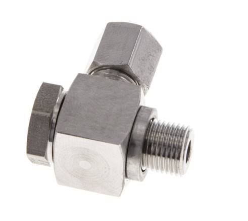 Racor giratorio de acero inoxidable 6LL y G1/8'' con rosca macho 100 bar giratorio ISO 8434-1