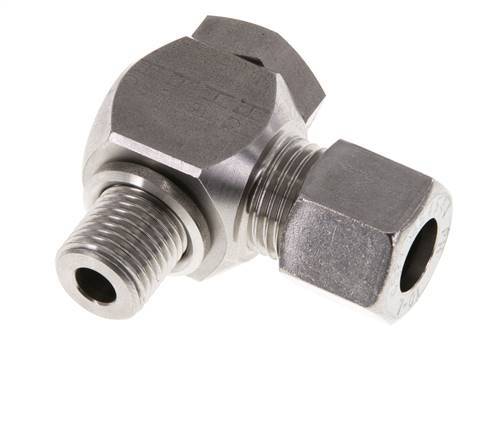 Racor giratorio de acero inoxidable 10L y G1/4'' con rosca macho 315 bar giratorio ISO 8434-1