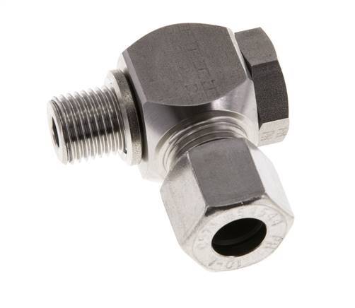 Racor giratorio de acero inoxidable 10L y G1/4'' con rosca macho 315 bar giratorio ISO 8434-1