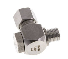 Racor giratorio de acero inoxidable 10L y G1/4'' con rosca macho 315 bar giratorio ISO 8434-1