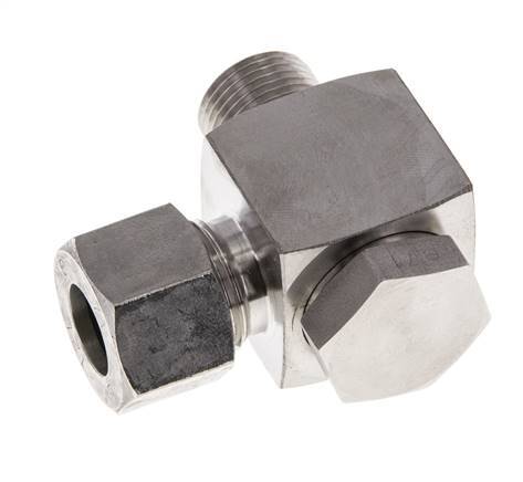 Racor giratorio de acero inoxidable 12L y G3/8'' con rosca macho 315 bar giratorio ISO 8434-1