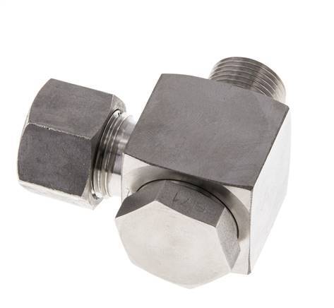 Racor giratorio de acero inoxidable 12L y G3/8'' con rosca macho 315 bar giratorio ISO 8434-1