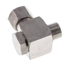 Racor giratorio de acero inoxidable 12L y G3/8'' con rosca macho 315 bar giratorio ISO 8434-1