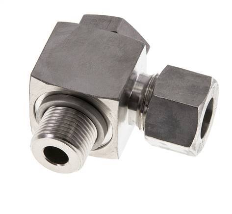 Racor giratorio de acero inoxidable 12L y G3/8'' con rosca macho 315 bar giratorio ISO 8434-1