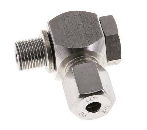 Racor giratorio de acero inoxidable 6S y G1/4'' con rosca macho 400 bar giratorio ISO 8434-1