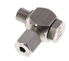 Racor giratorio de acero inoxidable 6S y G1/4'' con rosca macho 400 bar giratorio ISO 8434-1