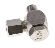 Racor giratorio de acero inoxidable 6S y G1/4'' con rosca macho 400 bar giratorio ISO 8434-1