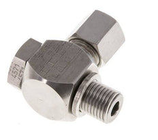 Racor giratorio de acero inoxidable 6S y G1/4'' con rosca macho 400 bar giratorio ISO 8434-1