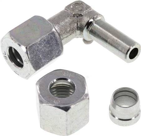 Accesorio de corte en codo de acero galvanizado 8L con rótula 315 bar NBR ajustable ISO 8434-1