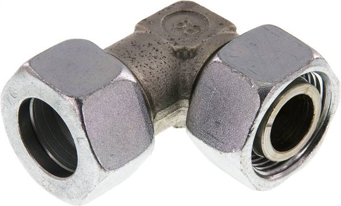 Accesorio de corte en codo de acero galvanizado 22L con rótula 160 bar NBR ajustable ISO 8434-1