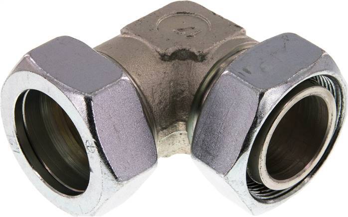 Accesorio de corte en codo de acero galvanizado 42L con rótula 160 bar NBR ajustable ISO 8434-1