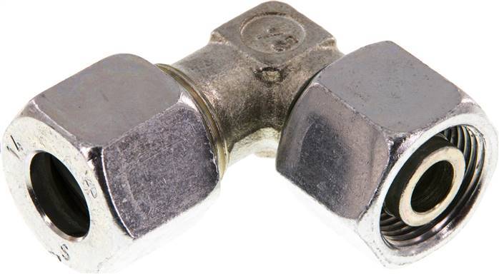 Accesorio de corte en codo de acero galvanizado 14S con rótula 630 bar NBR ajustable ISO 8434-1