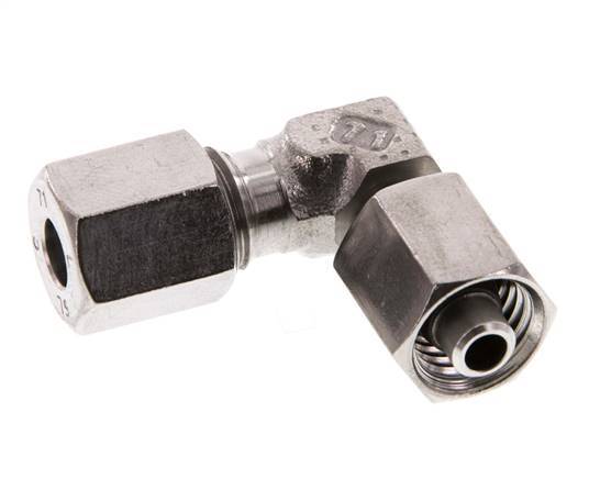 Accesorio de corte en codo de acero inoxidable 6L con rótula 315 bar FKM ajustable ISO 8434-1