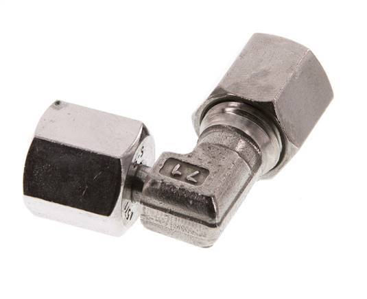 Accesorio de corte en codo de acero inoxidable 6S con rótula 630 bar FKM ajustable ISO 8434-1
