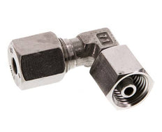 Accesorio de corte en codo de acero inoxidable 6S con rótula 630 bar FKM ajustable ISO 8434-1