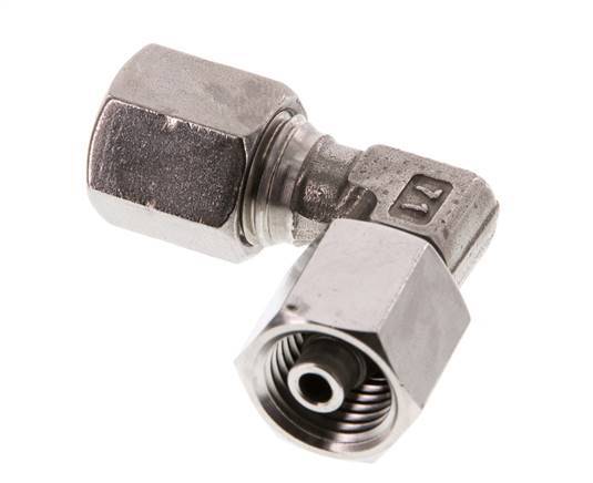 Accesorio de corte en codo de acero inoxidable 6S con rótula 630 bar FKM ajustable ISO 8434-1