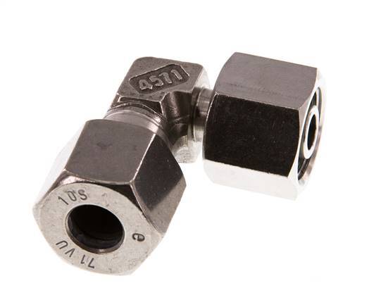 Accesorio de corte en codo de acero inoxidable 10S con rótula 630 bar FKM ajustable ISO 8434-1