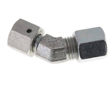 6S Codo de acero galvanizado de 45 grados con rótula 630 bar Junta tórica de NBR Cono de sellado ajustable ISO 8434-1