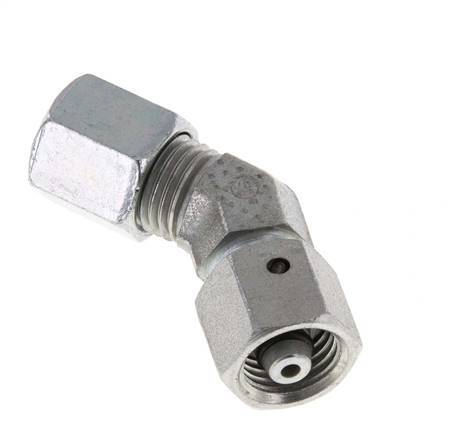 6S Codo de acero galvanizado de 45 grados con rótula 630 bar Junta tórica de NBR Cono de sellado ajustable ISO 8434-1
