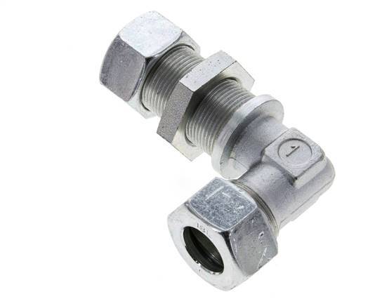 18L Zink plated Steel Elbow Cutting Fitting Bulkhead 315 bar ISO 8434-1