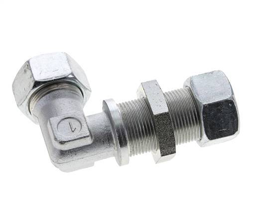18L Zink plated Steel Elbow Cutting Fitting Bulkhead 315 bar ISO 8434-1
