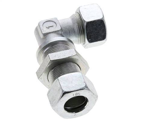 18L Zink plated Steel Elbow Cutting Fitting Bulkhead 315 bar ISO 8434-1