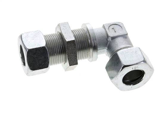 18L Zink plated Steel Elbow Cutting Fitting Bulkhead 315 bar ISO 8434-1