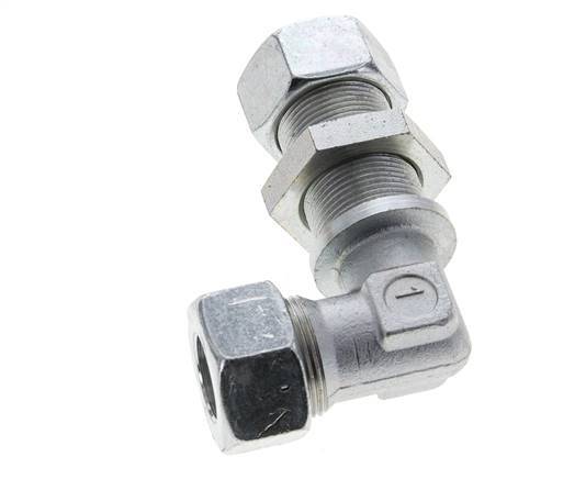 18L Zink plated Steel Elbow Cutting Fitting Bulkhead 315 bar ISO 8434-1