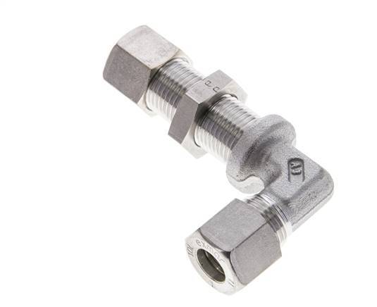10L Stainless Steel Elbow Compression Fitting Bulkhead 315 bar ISO 8434-1
