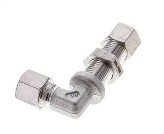 10L Stainless Steel Elbow Compression Fitting Bulkhead 315 bar ISO 8434-1