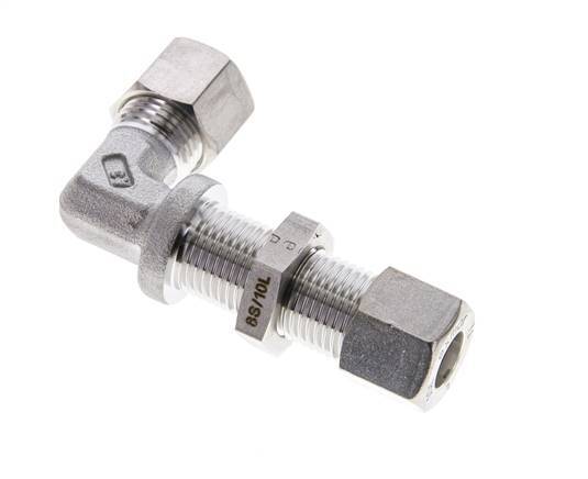 10L Stainless Steel Elbow Compression Fitting Bulkhead 315 bar ISO 8434-1
