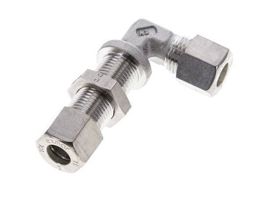 10L Stainless Steel Elbow Compression Fitting Bulkhead 315 bar ISO 8434-1
