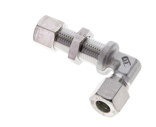 10L Stainless Steel Elbow Compression Fitting Bulkhead 315 bar ISO 8434-1